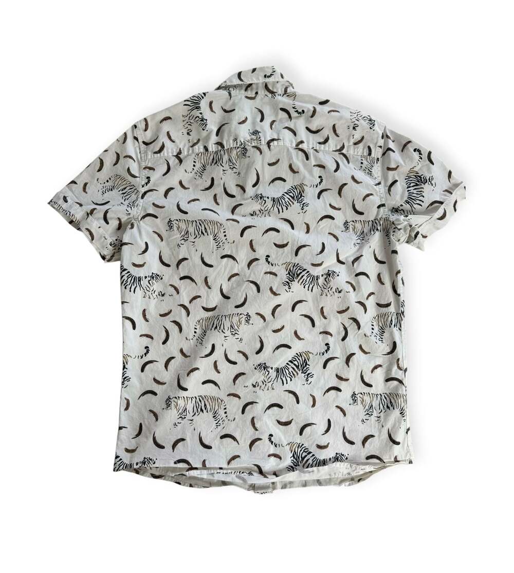 Apt. 9 Men's Tiger Print Short Sleeve Button Down Shirt Size S